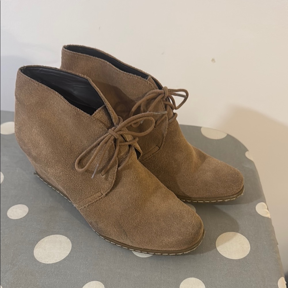 Franco Sarto Brown Ankle Boots with Suede Finish
